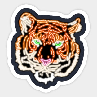 Neon Tiger Bar Sign Top Left Sticker